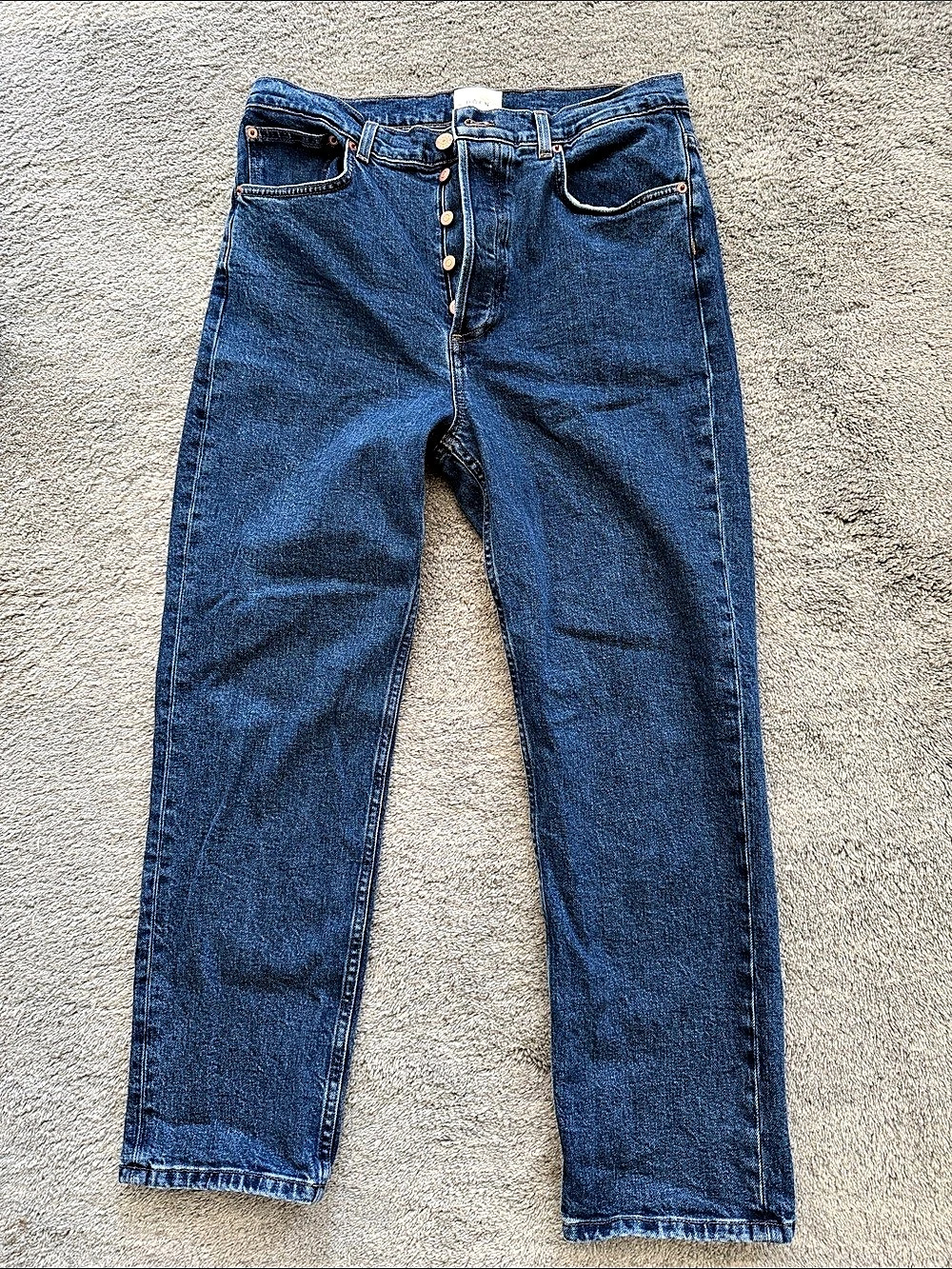 Doen Diana Crop Straight Leg Jeans Blue Waist 32 Like New